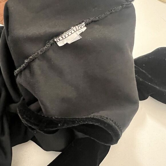 Farm Rio Bodysuit Women’s M Black‎ Velvet Open Back Long Sleeve - Picture 5 of 6